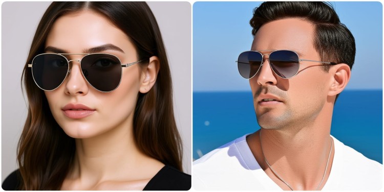 Okulary przeciwsłoneczne z polaryzacją pilotki POL-3026B srebrne