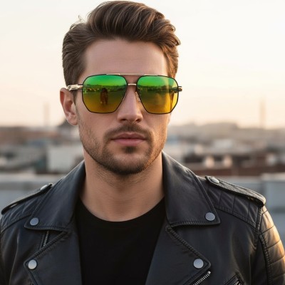 Duże Męskie okulary przeciwsłoneczne pilotki z polaryzacją i filtrem UV400 POL-120B PolarZone kat.2