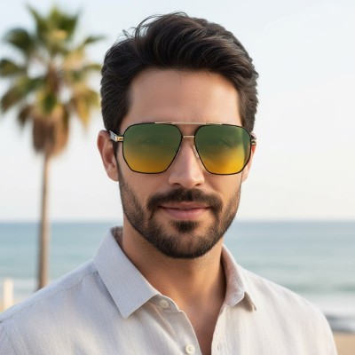 Duże Męskie okulary przeciwsłoneczne pilotki z polaryzacją i filtrem UV400 POL-120B PolarZone kat.2