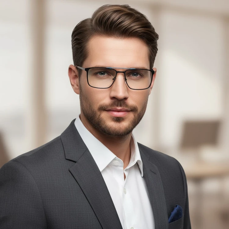 Męskie okulary Fotochromowe PREMIUM +1.50 do czytania z antyrefleksem STF380