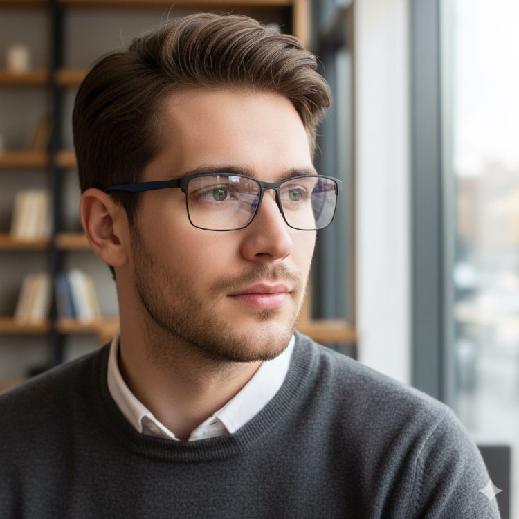 Plusy +1.25 Męskie okulary do czytania korekcyjne ST336 czarny/granat