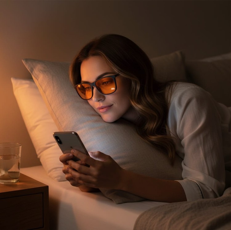 Okulary do komputera blokujące w 100% niebieskie światło LEPSZY SEN POL-BH-760