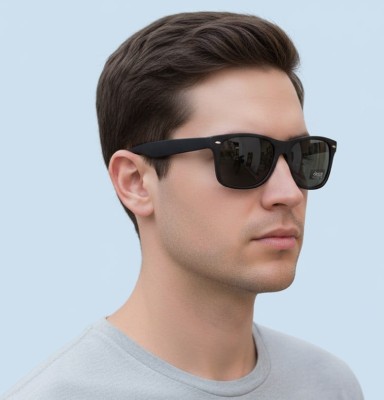 Okulary przeciwsłoneczne czarne nerdy matowe DE-817