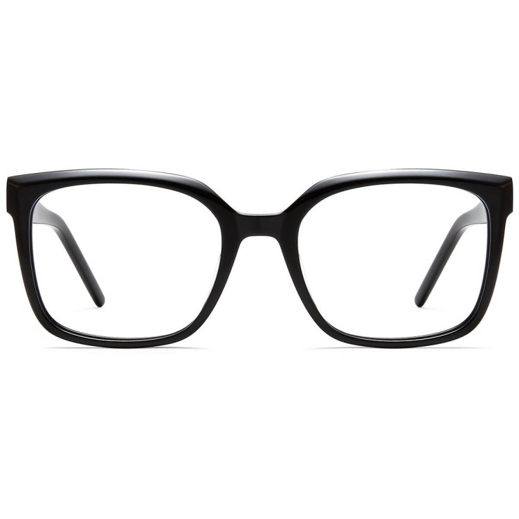 Damskie okulary acetatowe oprawki korekcyjne zerówki kwadratowe AC379 czarne