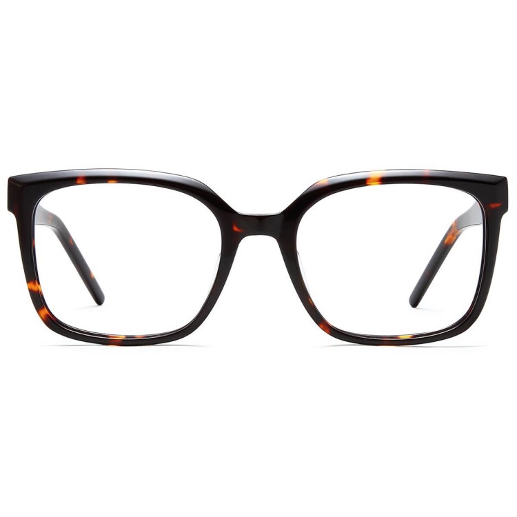 Damskie okulary acetatowe oprawki korekcyjne zerówki kwadratowe AC379B panterka