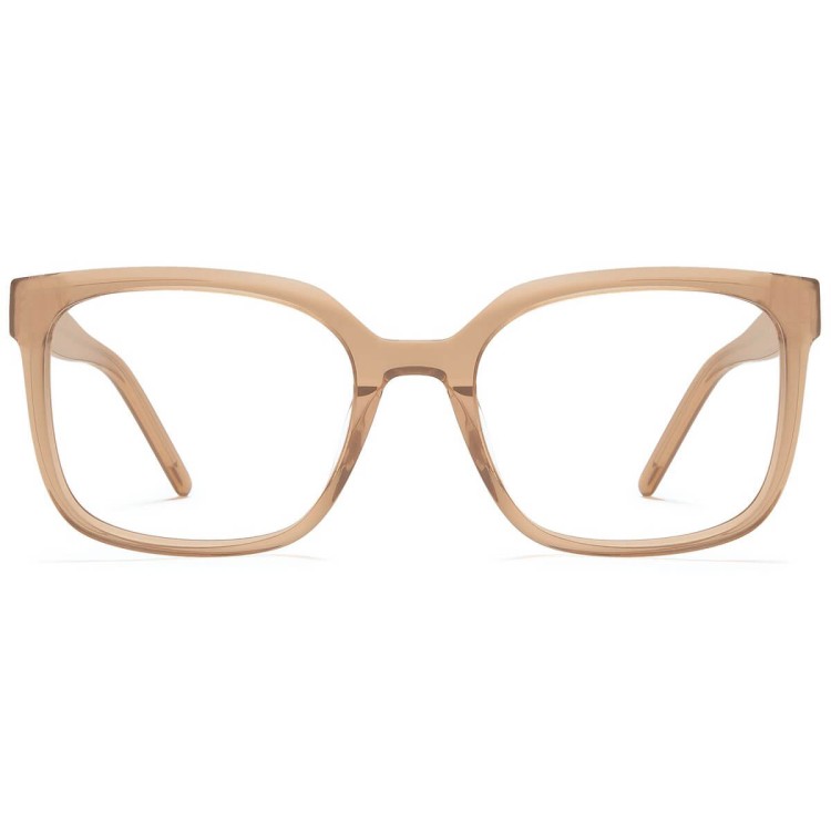 Damskie okulary acetatowe oprawki korekcyjne zerówki kwadratowe AC379E brązowy transparentny