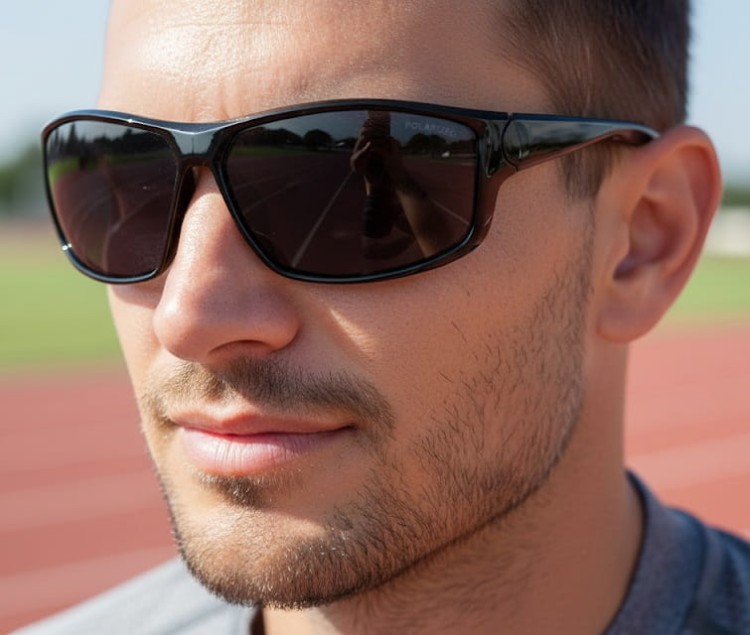 Męskie sportowe okulary przeciwsłoneczne czarne z polaryzacją SPD190A