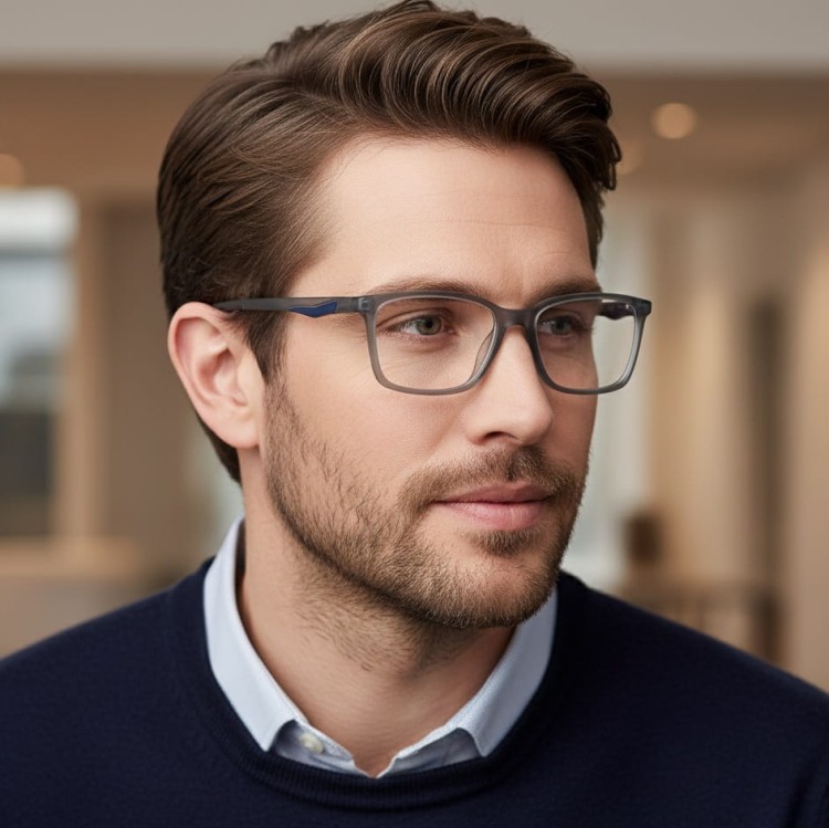 Męskie okulary +2.50 do czytania i komputera Blue Light ST339 szare