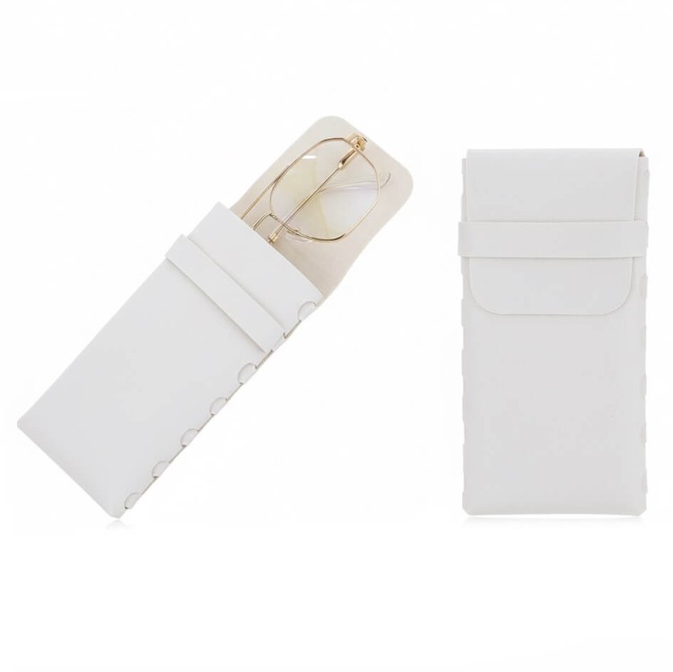 Pokrowiec na okulary zamykany na klapkę ET-135C biały