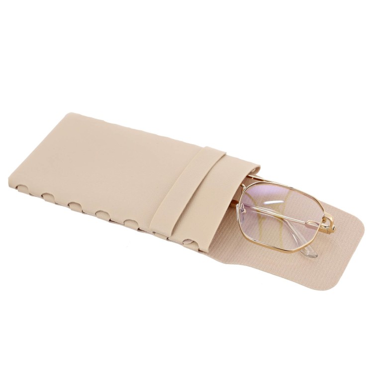 Pokrowiec na okulary zamykany na klapkę ET-135D kremowy