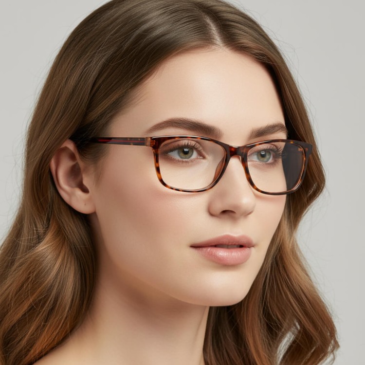 Okulary zerówki acetatowe oprawki korekcyjne prostokątne AC399E szary transparentny