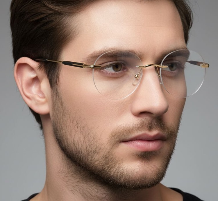 Bezramkowe oprawki korekcyjne okulary zerówki patentki na teleskopach 870B srebrny/czarny