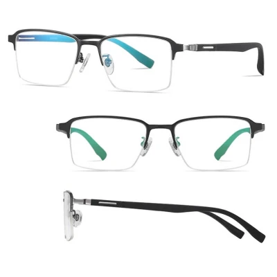 Ultralekkie tytanowe okulary zerówki z filtrem Blue Light do komputera Czarne TN825 ze skazą!