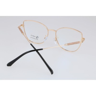 Okulary kocie do komputera damskie z filtrem BLUE Light zerówki 2576 czarny/złoty