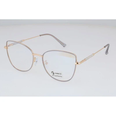 Okulary kocie do komputera damskie z filtrem BLUE Light zerówki 2576-1 szary/złoty