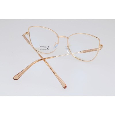 Okulary kocie do komputera damskie z filtrem BLUE Light zerówki 2576-3 panterka/złoty