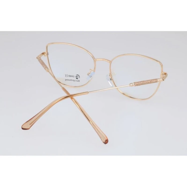 Okulary kocie do komputera damskie z filtrem BLUE Light zerówki 2576-3 panterka/złoty