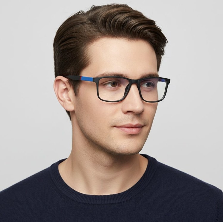 Męskie okulary zerówki do komputera BLUE LIGHT z flexami 25133
