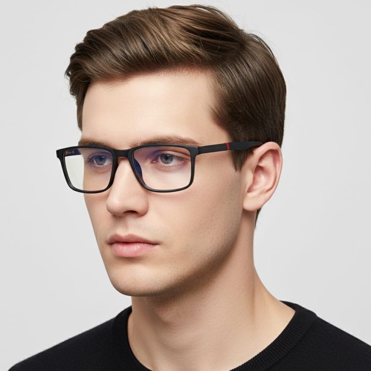 Męskie okulary zerówki do komputera BLUE LIGHT z flexami 25133A