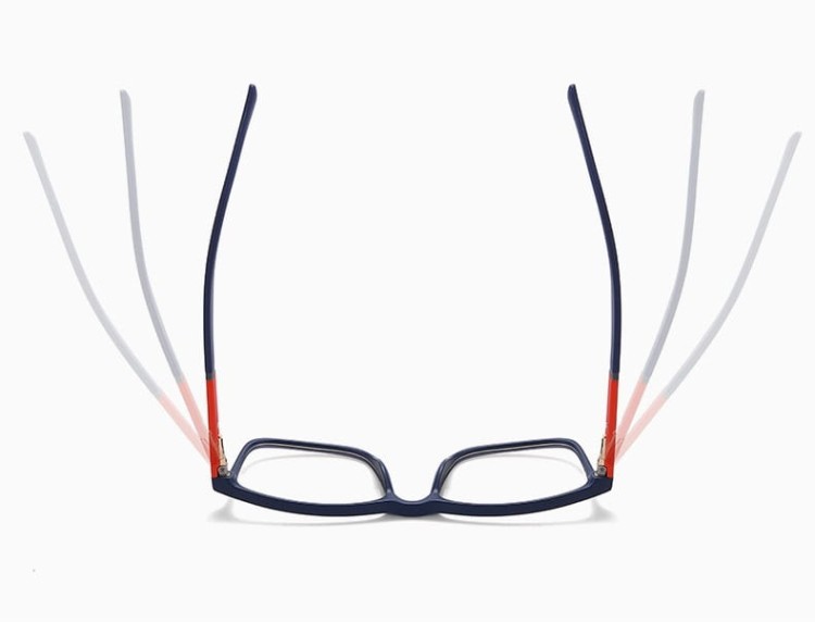 Męskie okulary zerówki do komputera BLUE LIGHT z flexami 25133C granat/czerwień