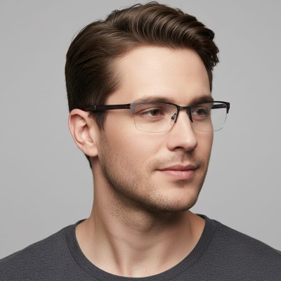 Męskie żyłkowe oprawki korekcyjne okulary zerówki 646 czarne