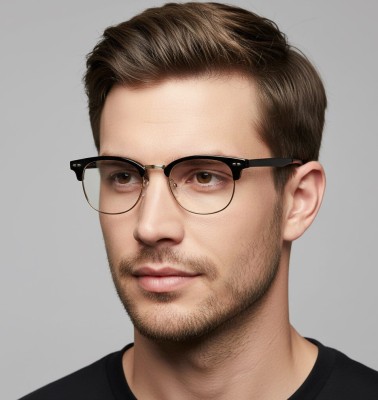 Okulary zerówki owalne oprawki korekcyjne 879 czarny/złoty