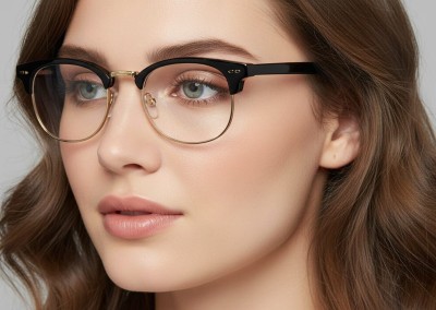 Okulary zerówki owalne oprawki korekcyjne 879D czarny