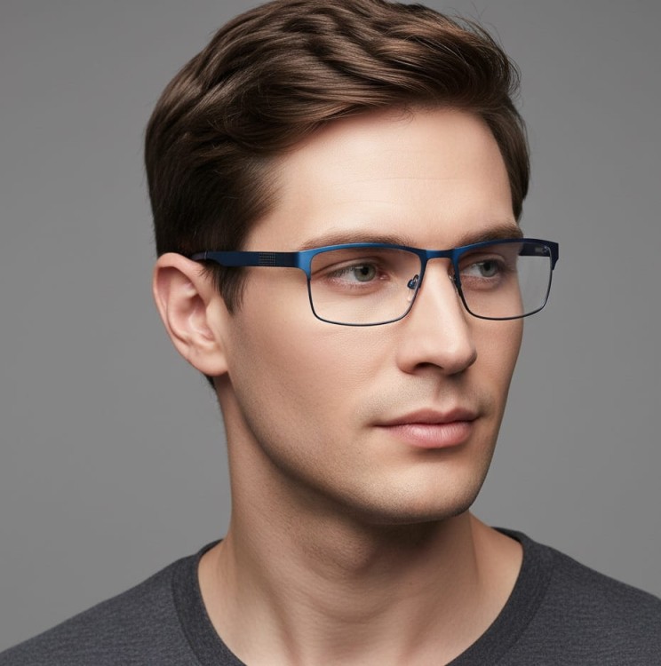 Męskie elastyczne oprawki korekcyjne okulary zerówki 990F fioletowe