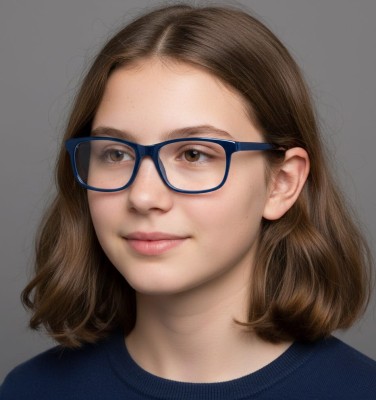 Okulary zerówki oprawki korekcyjne medium prostokątne AM70D niebieskie