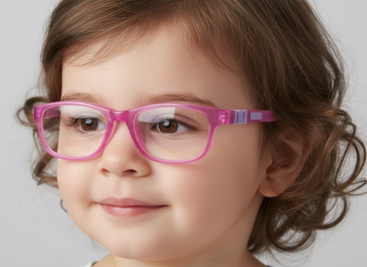 Elastyczne dziecięce oprawki okularowe zerówki prostokątne + gumka Sunoptic K6 fioletowe