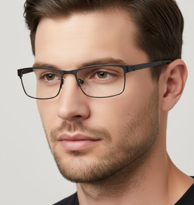 Męskie oprawki korekcyjne zerówki okulary prostokątne M3 czarne