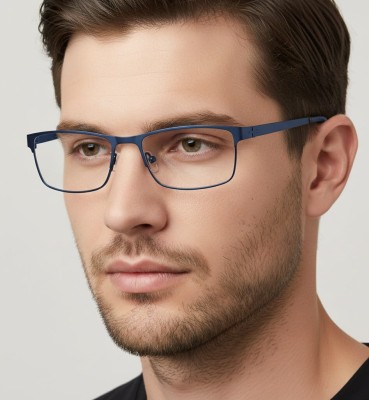 Męskie oprawki korekcyjne zerówki okulary prostokątne M3A  czarny/granatowy