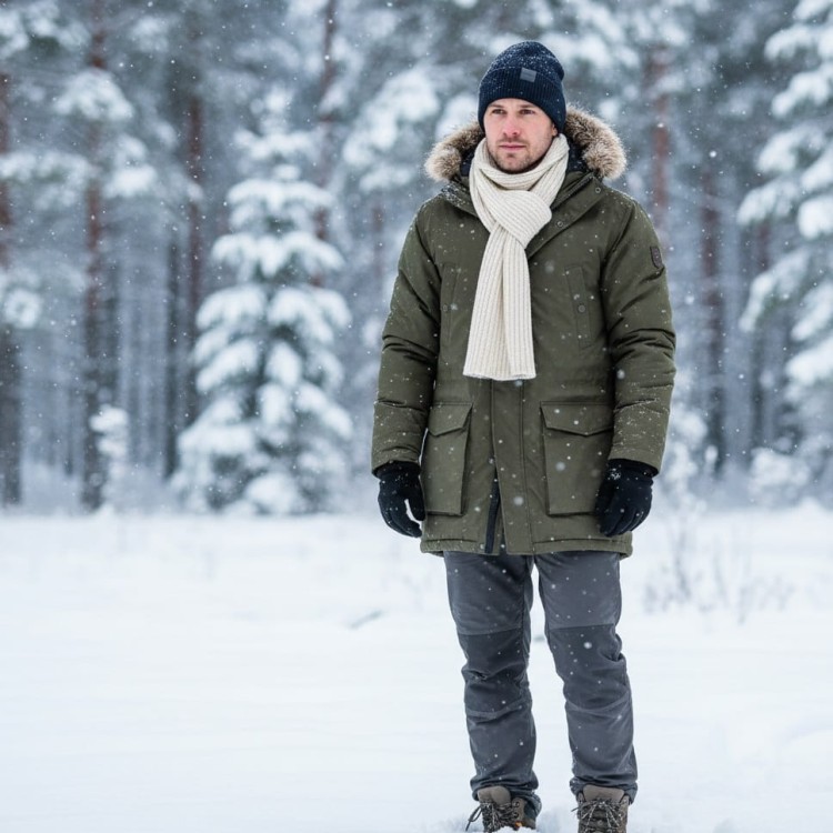 Męska Zimowa Czapka Granatowa z polarem - L/XL 2MORO ST-539