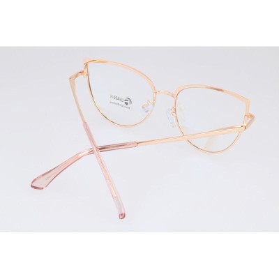 Okulary kocie do komputera damskie z filtrem BLUE Light zerówki 2586-2 złoty/róż