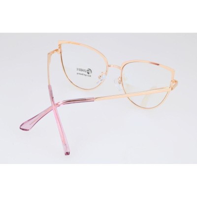 Okulary kocie do komputera damskie z filtrem BLUE Light zerówki 2586-4 złoty/fiolet