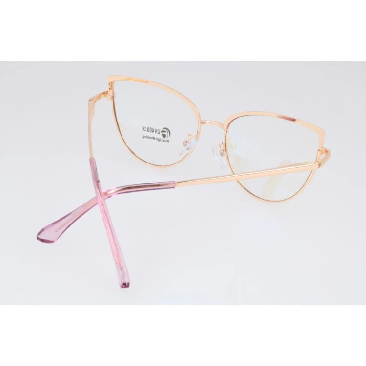 Okulary kocie do komputera damskie z filtrem BLUE Light zerówki 2586-4 złoty/fiolet