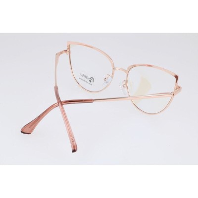 Okulary kocie do komputera damskie z filtrem BLUE Light zerówki 2586-5 złoty/brudny róż