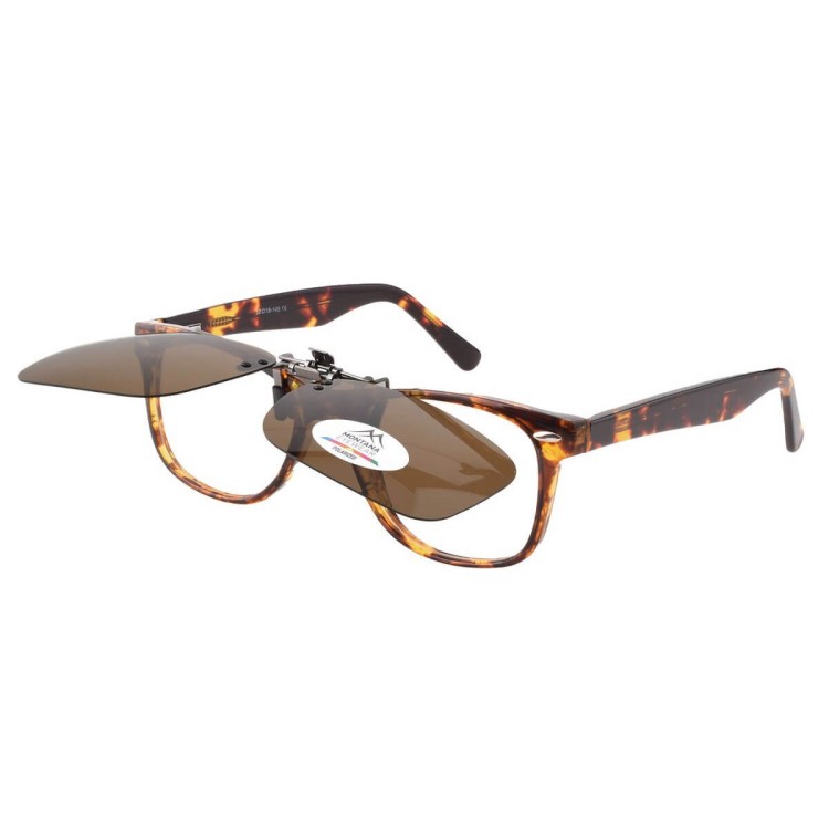 Nakładki przeciwsłoneczne polaryzacyjne na okulary korekcyjne C8B brązowe