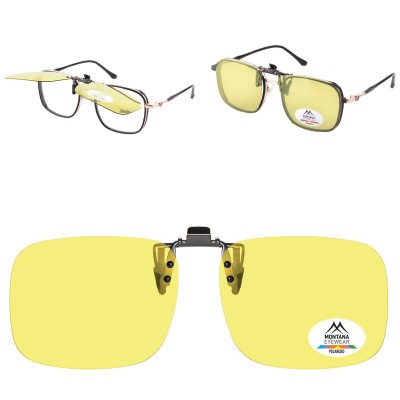 Żółte nakładki rozjaśniające polaryzacyjne na okulary korekcyjne C8C