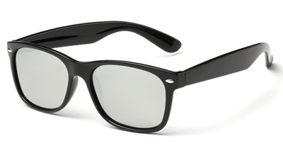 Czarne przeciwsłoneczne męskie lustrzane nerdy NR-121