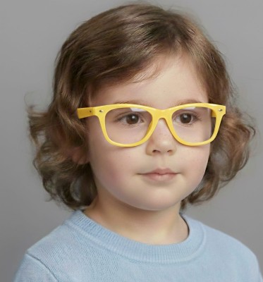 Okulary dziecięce zerówki prostokątne oprawki korekcyjne PK10G żółty