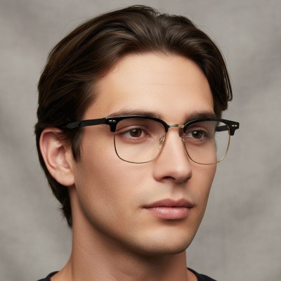 Oprawki korekcyjne zerówki okulary półramki 886C granatowe