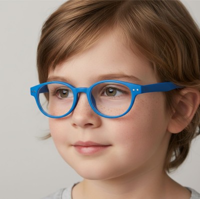 Okulary dziecięce zerówki owalne oprawki korekcyjne PK14A niebieskie