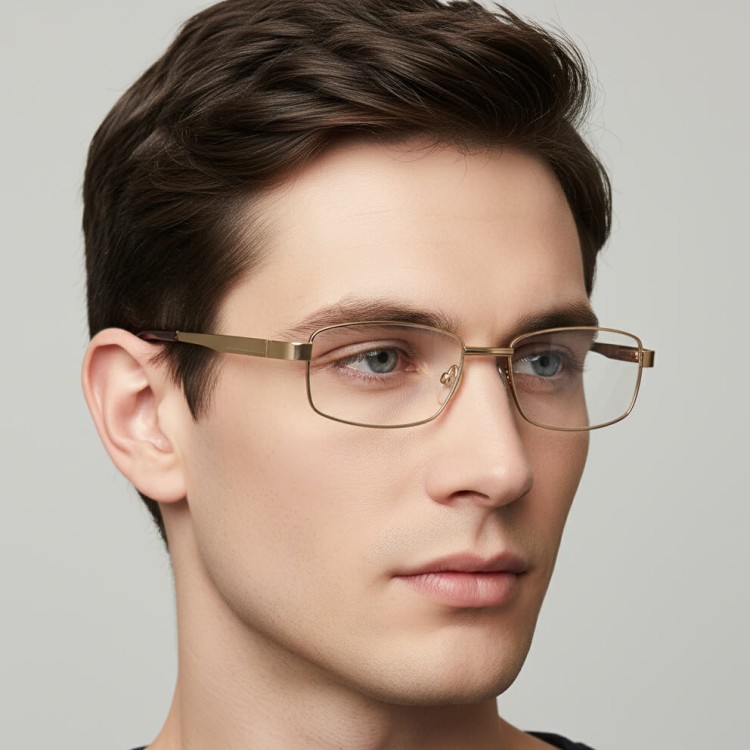 Męskie Oprawki korekcyjne zerówki okulary metalowe 639E srebrne