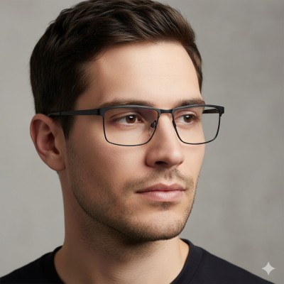 Okulary zerówki korekcyjne Nerd Prostokątne Flex 910B czarno-złote