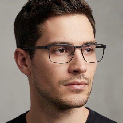 Okulary zerówki korekcyjne Nerd Prostokątne Flex 910G czarne