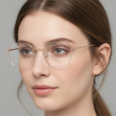 Okulary zerówki oprawki optyczne 913F różowe złoto