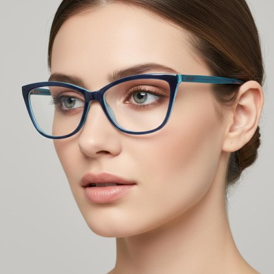 Okulary oprawki optyczne zerówki korekcyjne kocie oczy Sunoptic CP115A szare