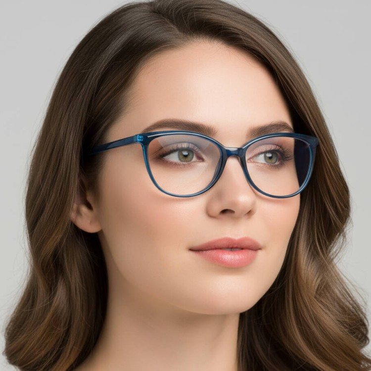 Damskie okulary optyczne zerówki kocie oczy Sunoptic CP116F mleczny beżowy