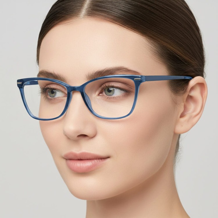 Damskie okulary optyczne zerówki kocie oczy Sunoptic CP118F mleczny beżowy